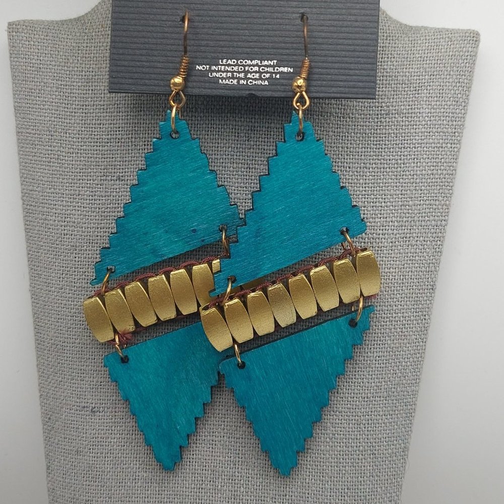 Blue Geometric Earrings